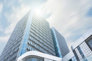 city_sky giant building with sun
