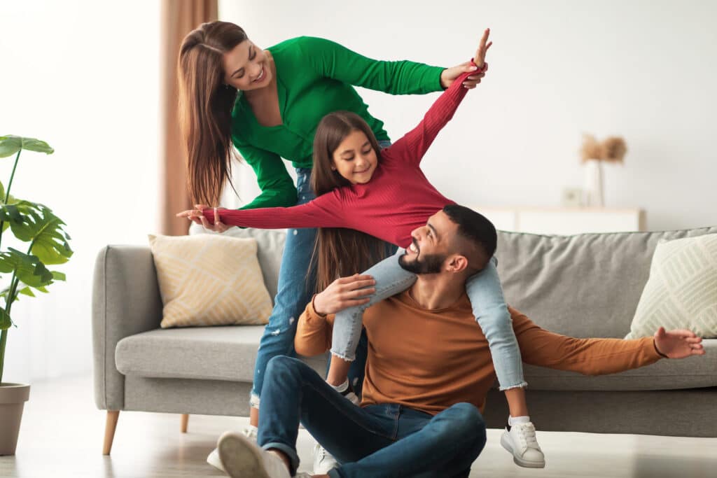 happy family enjoying hvac zoning system in pasedena happy family enjoying hvac zoning system in pasedena